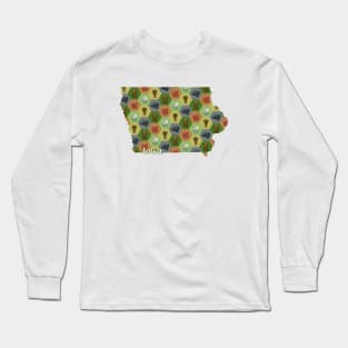 Iowa State Map Board Games Long Sleeve T-Shirt